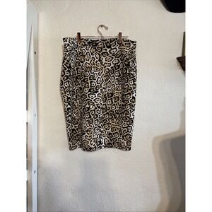 Thalia Sodi New Women Leopard Animal Pencil Print Skirt Size XXL elastic‎ waist